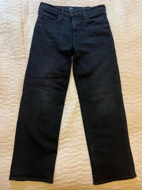 MOTHER Black Straight-Leg Women's Jeans